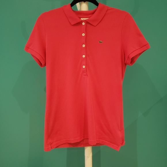 Lacoste Tops - Lacoste Pink Cotton Polo Shirt